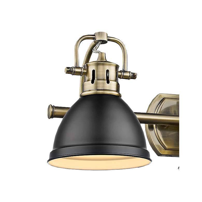 Image 2 Duncan 24 1/2" Wide Aged Brass 3-Light Bath Light with Matte Black more views