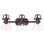1_Duncan 24 1/2" Wide Bronze 3-Light Bath Light w/ Clear Glass