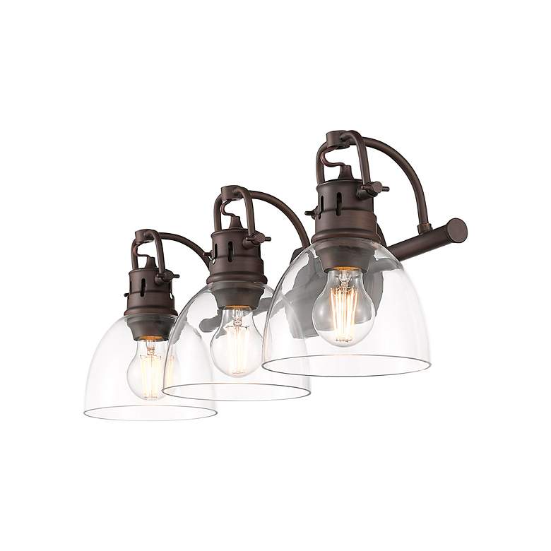 Image 2 Duncan 24 1/2" Wide Bronze 3-Light Bath Light w/ Clear Glass more views