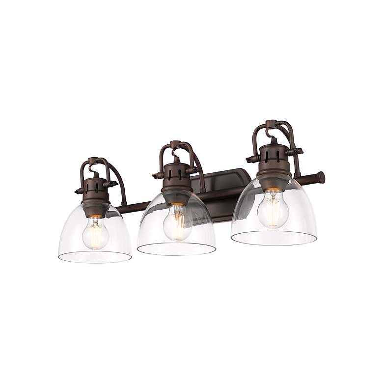 Image 3 Duncan 24 1/2" Wide Bronze 3-Light Bath Light w/ Clear Glass more views
