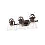 3_Duncan 24 1/2" Wide Bronze 3-Light Bath Light w/ Clear Glass more views