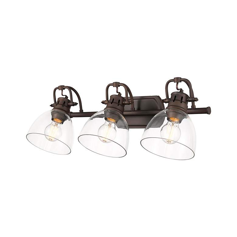 Image 5 Duncan 24 1/2" Wide Bronze 3-Light Bath Light w/ Clear Glass more views