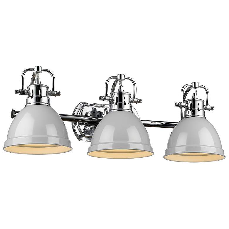 Image 1 Duncan 24 1/2 inch Wide Chrome 3-Light Bath Light with Gray