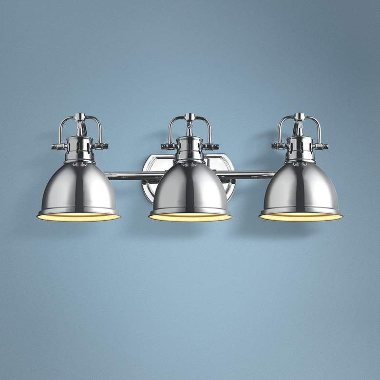 Image 1 Duncan 24 1/2" Wide Chrome 3-Light Bath Light