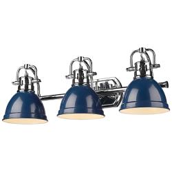 Duncan 24 1/2" Wide Chrome 3-Light Vanity Bath Light