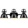 Duncan 24 1/2" Wide Matte Black 3-Light Bath Vanity Light