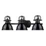 2_Duncan 24 1/2" Wide Matte Black 3-Light Bath Vanity Light more views