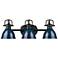 Duncan 24 1/2" Wide Matte Black and Navy 3-Light Bath Light