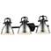 Duncan 24 1/2" Wide Matte Black and Pewter 3-Light Bath Light
