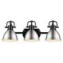 2_Duncan 24 1/2" Wide Matte Black and Pewter 3-Light Bath Light more views