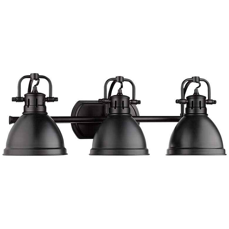 Image 1 Duncan 24 1/2" Wide Matte Black Metal 3-Light Bath Light