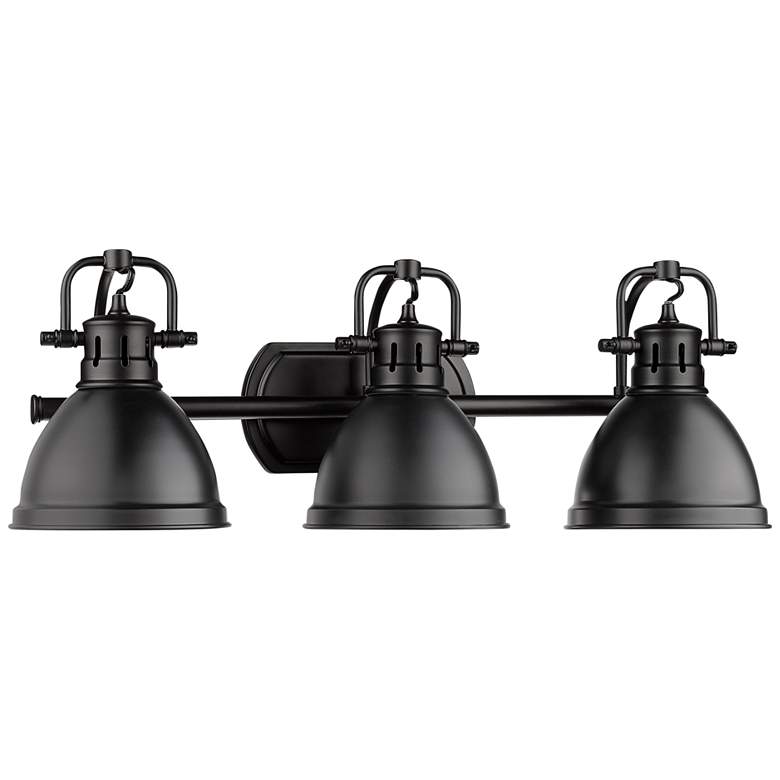 Image 1 Duncan 24 1/2 inch Wide Matte Black Metal 3-Light Bath Light