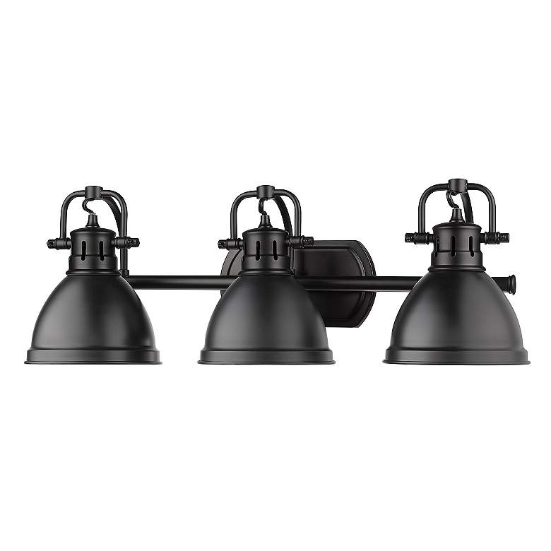 Image 3 Duncan 24 1/2 inch Wide Matte Black Metal 3-Light Bath Light more views