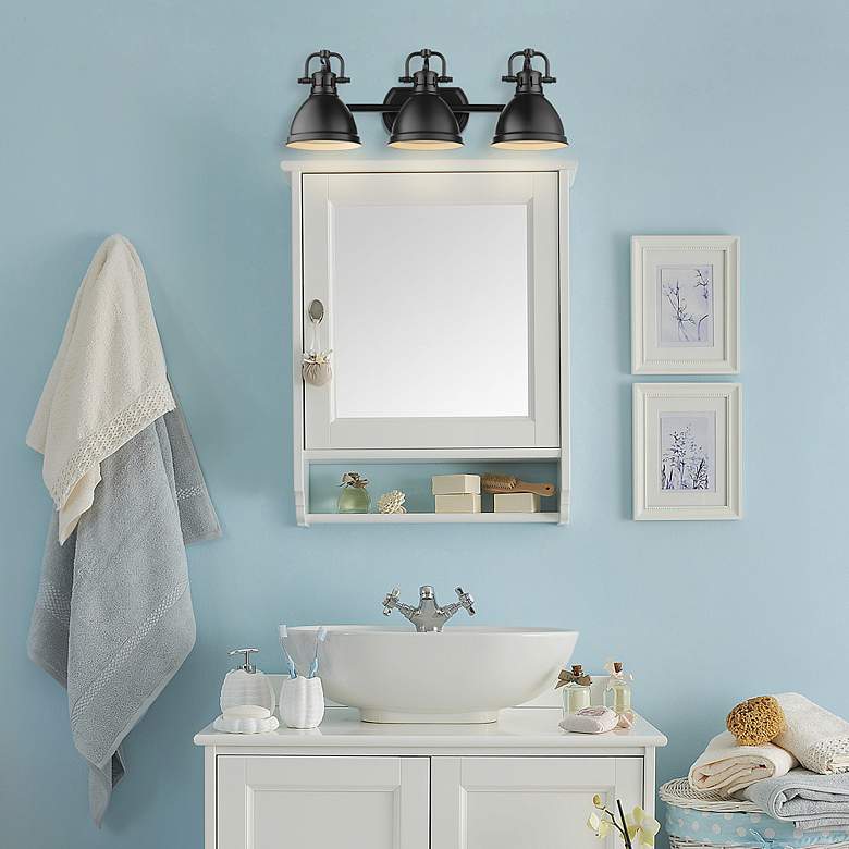 Image 5 Duncan 24 1/2" Wide Matte Black Metal 3-Light Bath Light more views