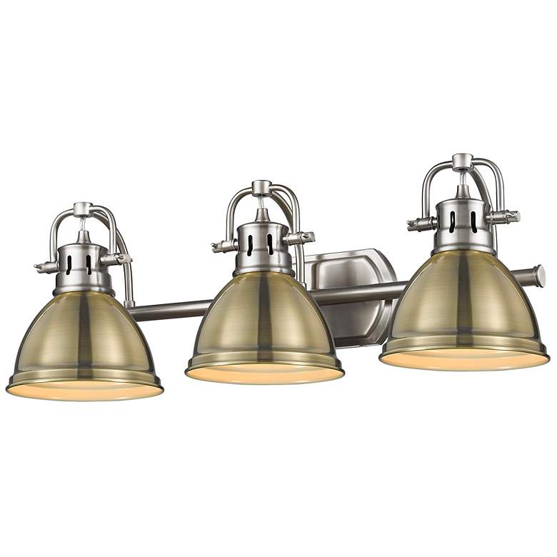 Image 1 Duncan 24 1/2" Wide Pewter 3-Light Vanity Bath Light