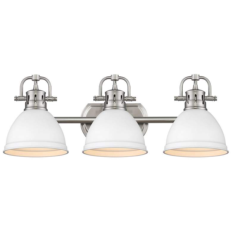 Image 1 Duncan 24 1/2" Wide Pewter Matte White 3-Light Bath Light