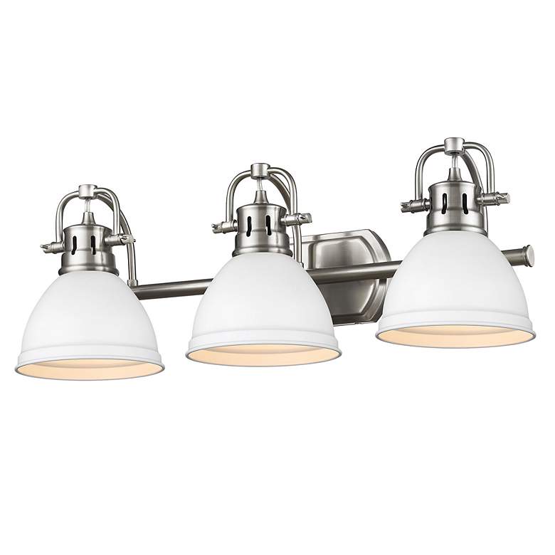 Image 2 Duncan 24 1/2 inch Wide Pewter Matte White 3-Light Bath Light more views