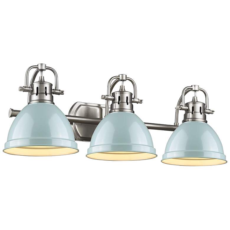 Image 1 Duncan 24 1/2 inch Wide Pewter Seafoam 3-Light Bath Light