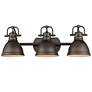 4_Duncan 24 1/2" Wide Rubbed Bronze 3-Light Bath Light more views