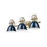 4_Duncan 24 1/2"W Aged Brass 3-Light Bath Light w/ Navy Shade more views