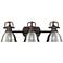 Duncan 24 1/2"W Bronze 3-Light Bath Light w/ Pewter Shade