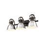 3_Duncan 24 1/2"W Bronze 3-Light Bath Light w/ Pewter Shade more views