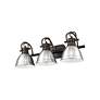 4_Duncan 24 1/2"W Bronze 3-Light Bath Light w/ Pewter Shade more views