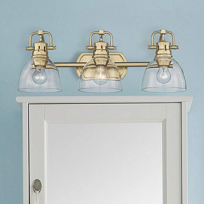 Image 1 Duncan 24 1/2"W Brushed Champagne Bronze 3-Light Bath Light