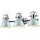 Duncan 24 1/2"W Chrome 3-Light Bath Light w/ Seafoam Shades