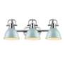 2_Duncan 24 1/2"W Chrome 3-Light Bath Light w/ Seafoam Shades more views