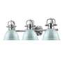 3_Duncan 24 1/2"W Chrome 3-Light Bath Light w/ Seafoam Shades more views