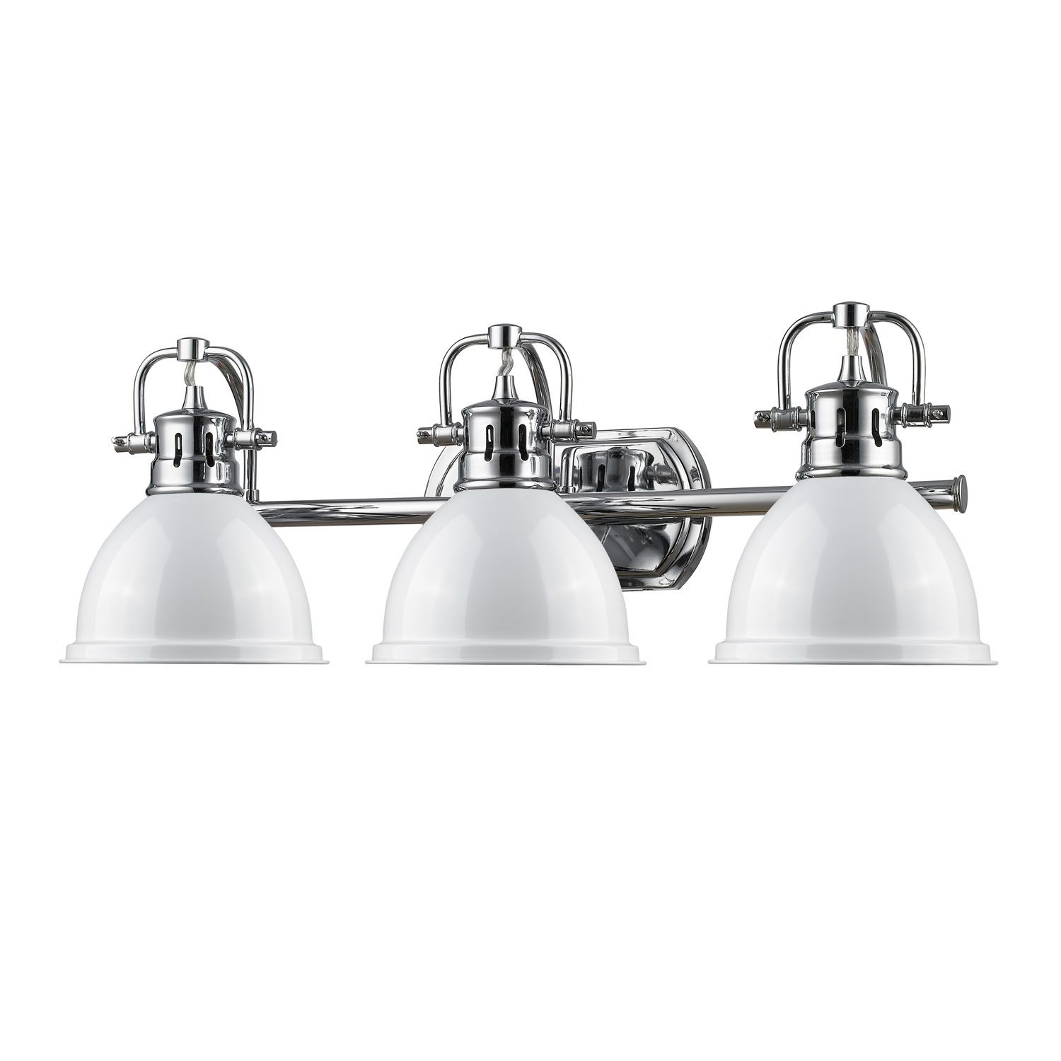 Image 2 Duncan 24 1/2"W Chrome 3-Light Bath Light with White Shades more views