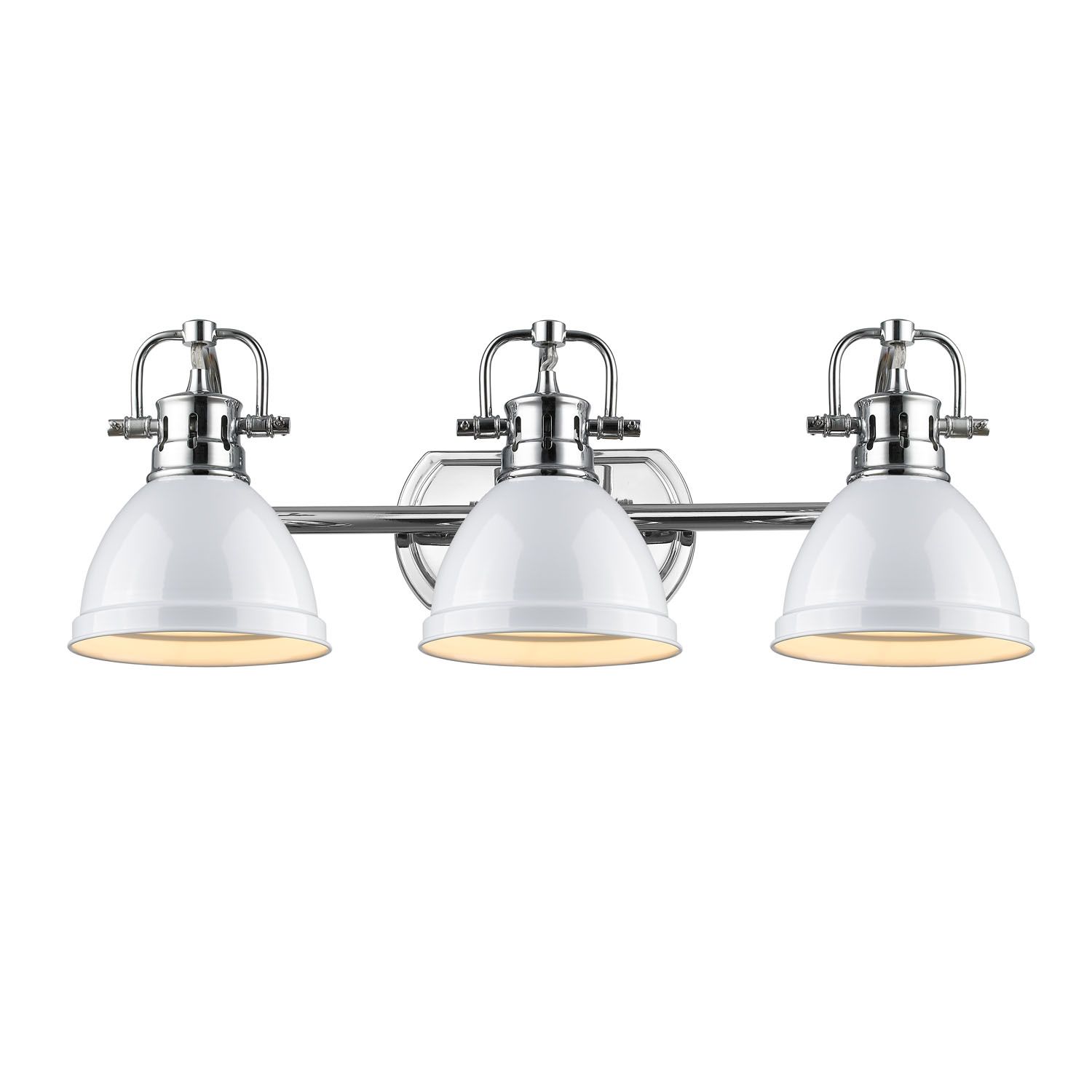 Image 3 Duncan 24 1/2"W Chrome 3-Light Bath Light with White Shades more views