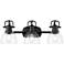 Duncan 24 1/2"W Matte Black Clear Glass 3-Light Bath Light