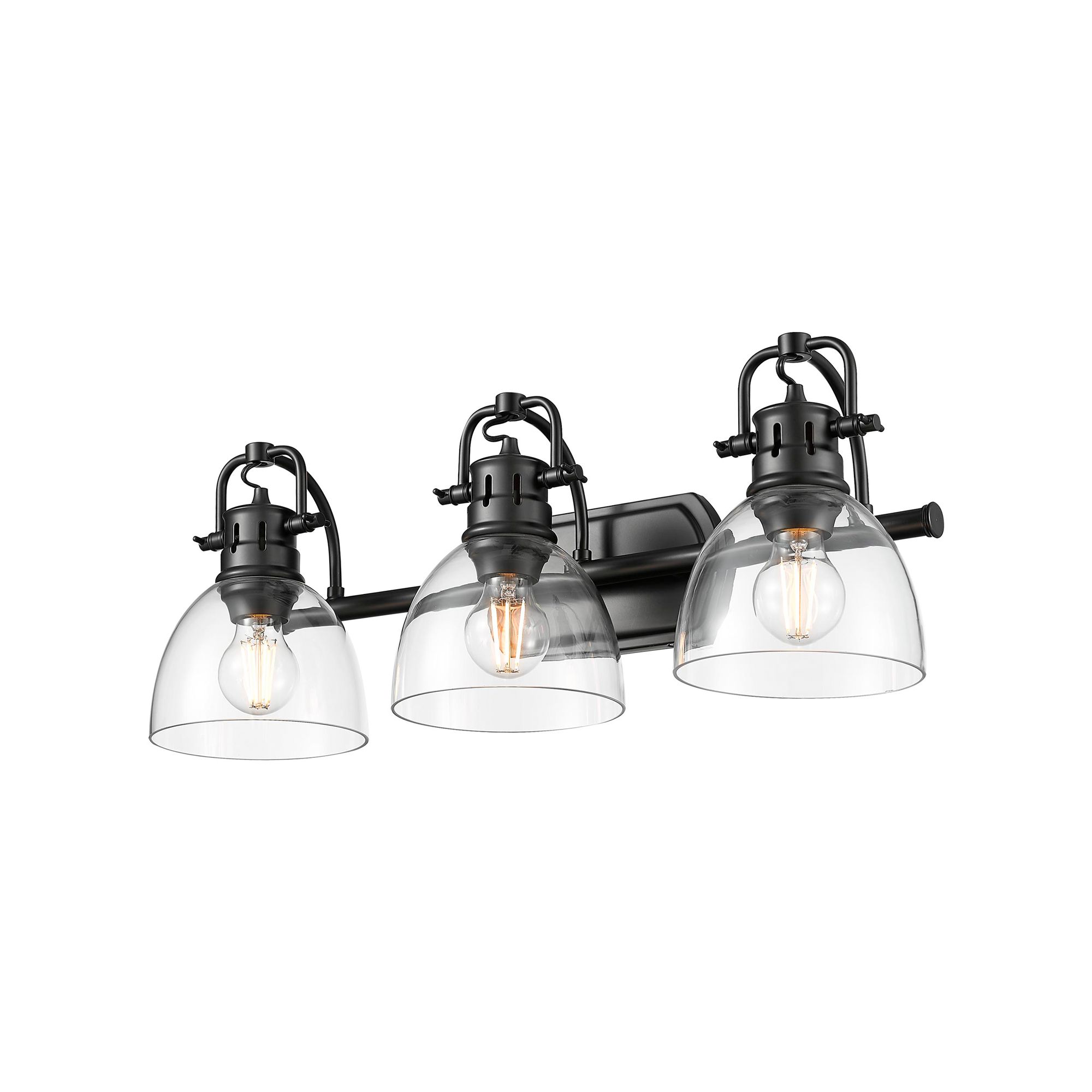 Image 3 Duncan 24 1/2"W Matte Black Clear Glass 3-Light Bath Light more views