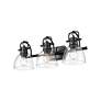 3_Duncan 24 1/2"W Matte Black Clear Glass 3-Light Bath Light more views