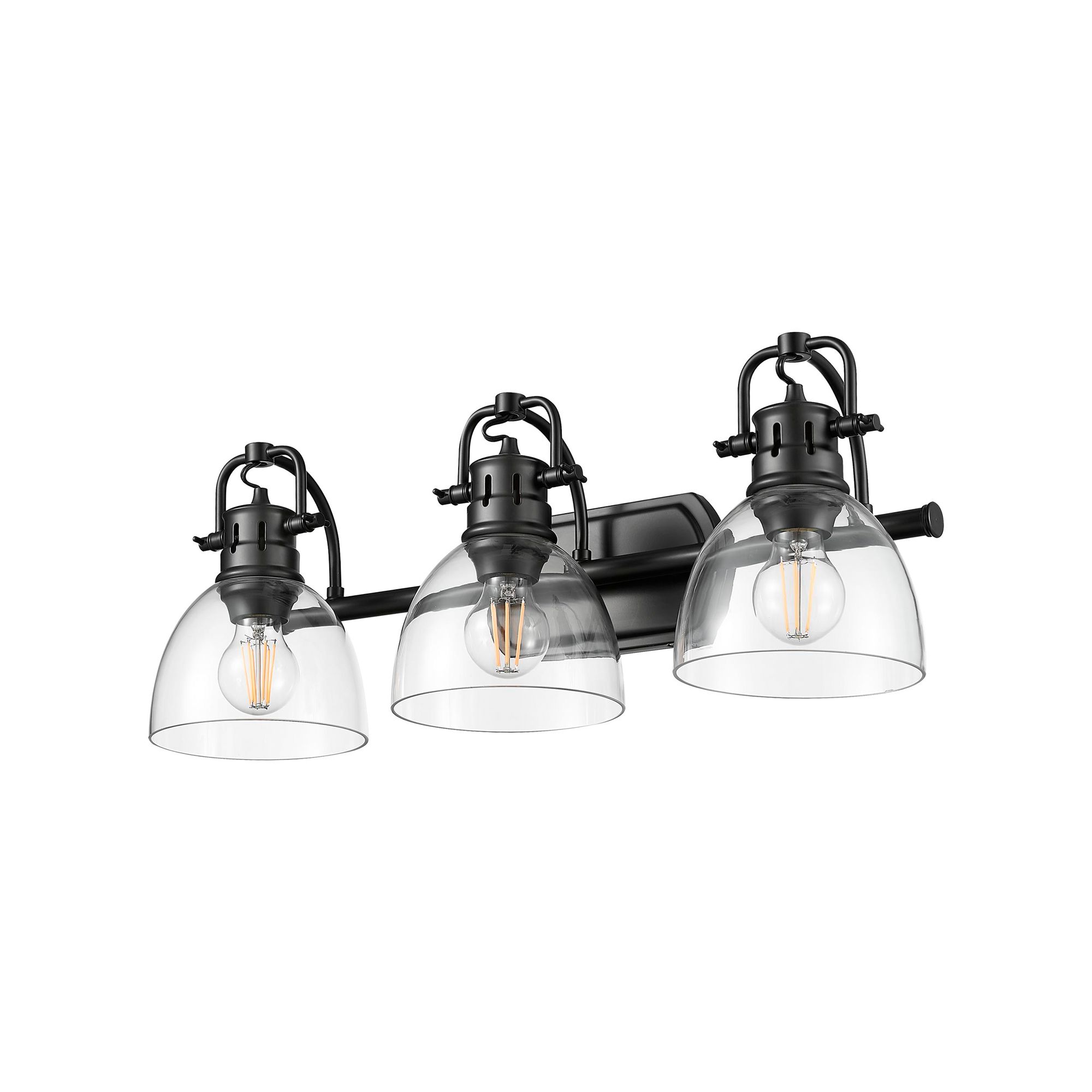 Image 4 Duncan 24 1/2"W Matte Black Clear Glass 3-Light Bath Light more views