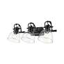 5_Duncan 24 1/2"W Matte Black Clear Glass 3-Light Bath Light more views