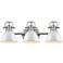 Duncan 24 1/2"W Pewter 3-Light Bath Light with White Shades