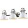 Duncan 24 1/2"W Pewter 3-Light Bath Light with White Shades