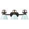 Duncan 24 1/2"W Rubbed Bronze and Seafoam 3-Light Bath Light