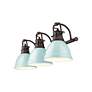 2_Duncan 24 1/2"W Rubbed Bronze and Seafoam 3-Light Bath Light more views