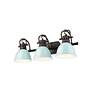 3_Duncan 24 1/2"W Rubbed Bronze and Seafoam 3-Light Bath Light more views