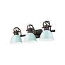 4_Duncan 24 1/2"W Rubbed Bronze and Seafoam 3-Light Bath Light more views