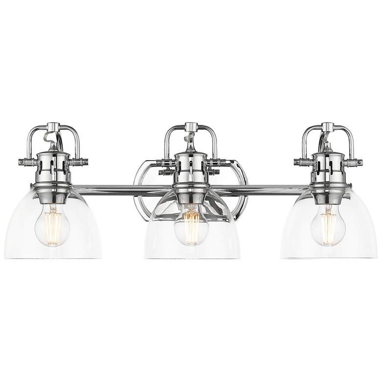 Image 1 Duncan 3-Light Bath Vanity in Chrome with Clear Glass