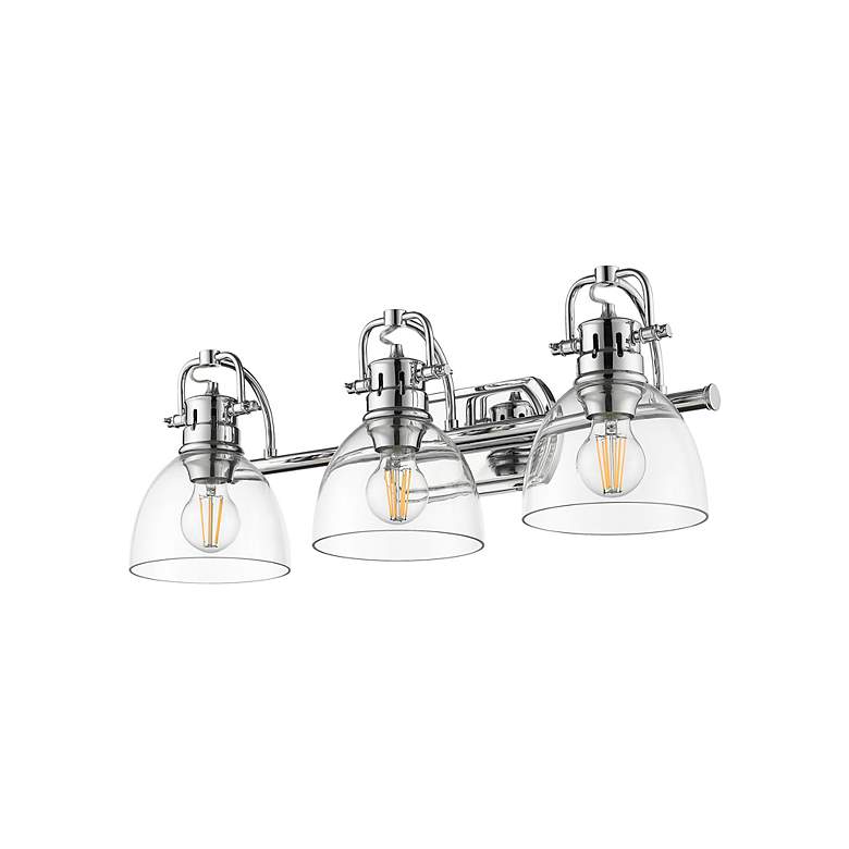 Image 4 Duncan 3-Light Bath Vanity in Chrome with Clear Glass more views