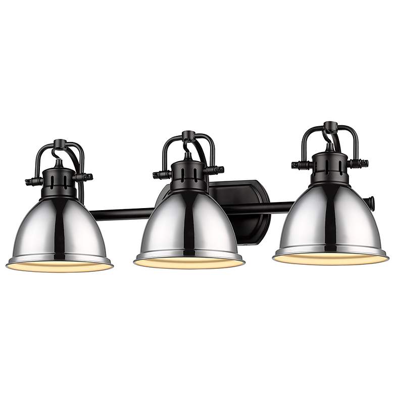 Image 1 Duncan 3-Light Bath Vanity in Matte Black with Chrome