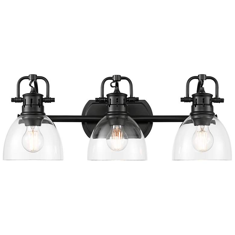 Image 1 Duncan 3-Light Bath Vanity in Matte Black with Clear Glass