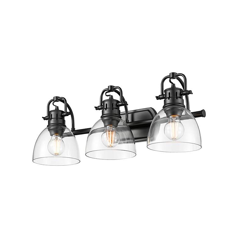Image 3 Duncan 3-Light Bath Vanity in Matte Black with Clear Glass more views