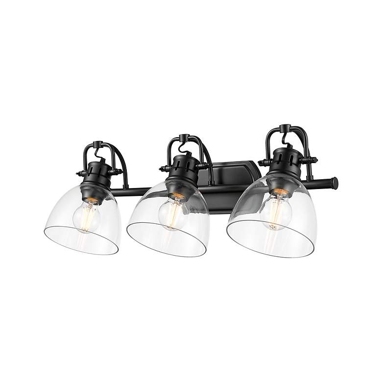 Image 5 Duncan 3-Light Bath Vanity in Matte Black with Clear Glass more views